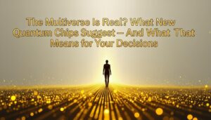 The Multiverse Is Real? hero banner with golden quantum waves and branching arcs behind the headline